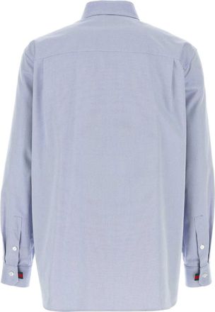 Gucci Mens Oxford Cotton Shirt Blue