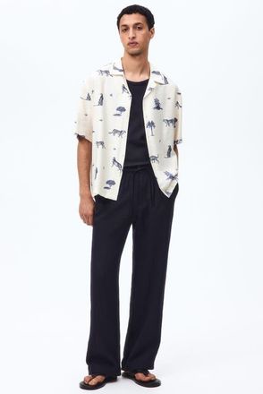 H&M Relaxed Fit Trousers in Navy Blue at Nordstrom, Size Xx-Large