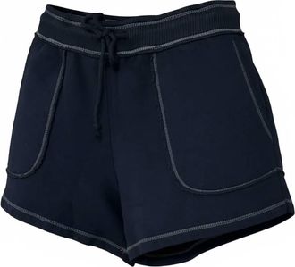 Bloomingdale's Womens Contrast Stitch Short In Black