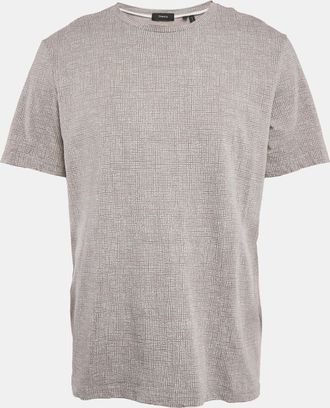 Theory Grey Thordon Basic Micro Print Jersey T-Shirt