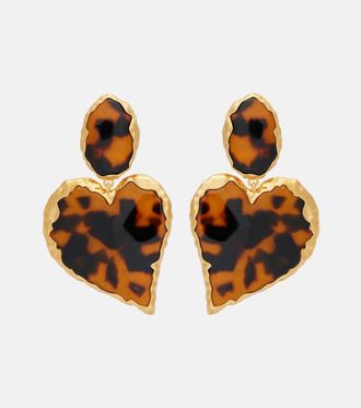 Oscar De La Renta Heart embellished clip-on earrings