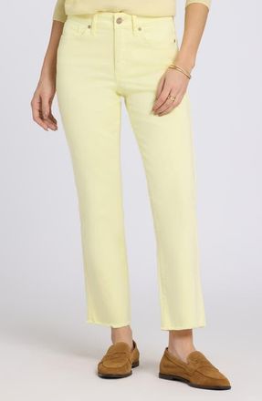 NYDJ Marilyn Frayed Ankle Straight Leg Jeans in Chardonnay at Nordstrom, Size 16