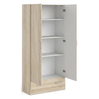 Dmora Armario multiuso 2 puertas madera roble marr&oacute;n