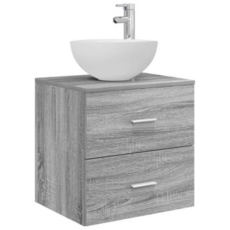 vidaXL Vanidad Con Lavabo De Pared Sonoma Gris 49,5 X 41 X 64,5 Cm Vidaxl