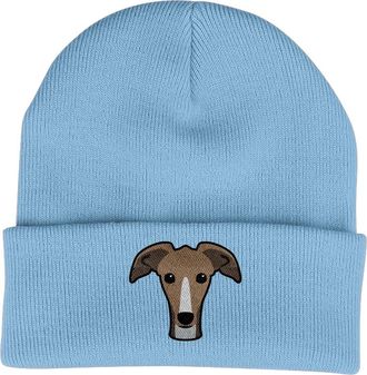 Bang Tidy Clothing Greyhound Beanie Hat - Dog Lovers Gifts for Women - Winter Hats for Women - Knitted Wooly Ladies Hats - Dog Walking Accessories - Embroidered Gifts fo
