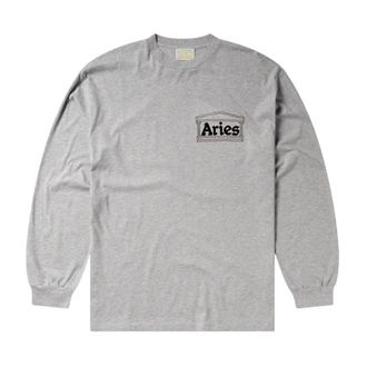 Aries Hoodies & sweatvesten, Heren, Grijs, XL, Katoen, Temple L/S Tee