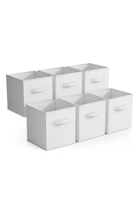 Sorbus 6-Pack Foldable Storage Cube Bins in White at Nordstrom Rack