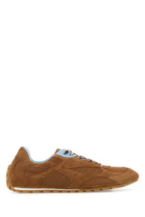 Bottega Veneta Caramel Suede And Fabric Orbit Sneakers