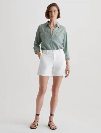 AG - Adriano Goldschmied Jude Short Chino Shorts In Powder