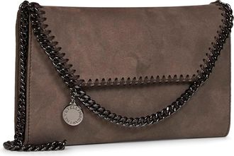 Stella McCartney Womens Wallet Crossbody Bag Falabella Dark Taupe Brown Polyamide Shoulder