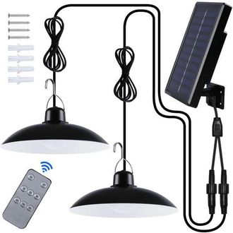 OEM L&aacute;mpara Solar De Doble Cabezal De 120 W, Colgante De 4 Modos, Resistente Al Agua Ip65, L&aacute;mpara De Ara&ntilde;a Para Exteriores Con Sensor De Movimiento