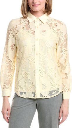 Anne Klein Button Down Blossom Lace Top