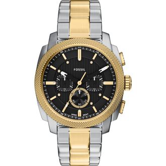 Fossil Machine Chronograph Two-Tone Bracelet Watch, 44mm in Two Tone at Nordstrom