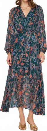 Current Air Scout Dress In Dark Green Multi