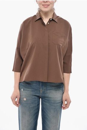 Cruna Cropped-Fit Shirt ELIDE With 3/4 Sleeves size 40