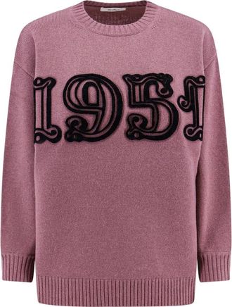 Max Mara Round-neck Truien - Dames - Ronde hals truien - Paars - XS - Truien & Vesten