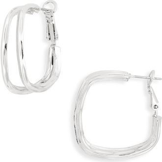 Nordstrom Rack Square Double Hoop Earrings in Silver at Nordstrom Rack