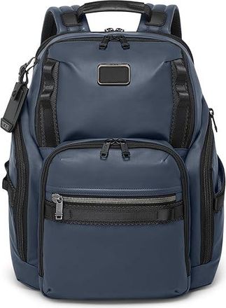 Tumi Search Backpack Backpack Bags Navy Coated Canvas, Leather/Polyester/Polyurethane