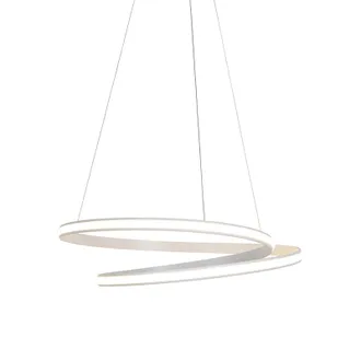 QAZQA Moderno L&aacute;mpara Colgante Moderna Blanca 74 Cm Con Led Regulable - Rowan Aluminio /acero Redonda Incluye Led Max. 1 X 48 Watt - Qazqa