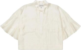 Munthe Birkson Top - Dames - Blouses - Beige - L - Polyester - Overhemden