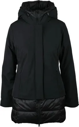 Bomboogie Padded Black Jacket with Combined Closure and Adjustable Hood