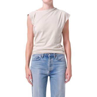 A Gold E Beth Asymmetric Top in Rice Grass Wash at Nordstrom, Size X-Small