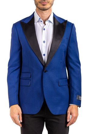 Maceoo Ascencion Satin Lapel Sport Coat in Blue at Nordstrom, Size 4