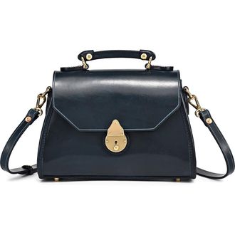 OLD TREND Laurel Genuine Leather Classic Everyday Satchel in Navy at Nordstrom