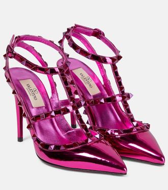 Valentino Garavani Rockstud metallic leather pumps