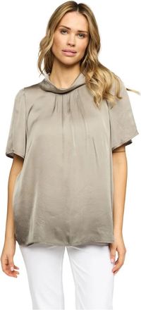 2-Biz Flora Blouse met Korte Mouwen - Dames - Blouses - Bruin - L - Overhemden