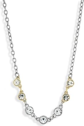 AllSaints Two-Tone Crystal Frontal Necklace in Two Tone at Nordstrom Rack