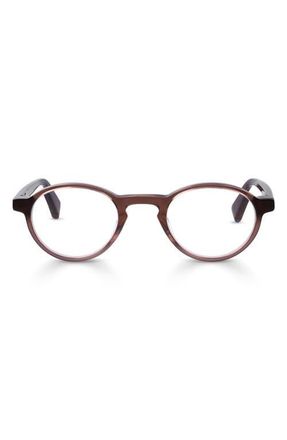 Eyebobs Board Stiff 43mm Round Blue Light Blocking Glasses in Brown Sugar Crystal at Nordstrom, Size +0.00