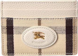 Burberry Highlands Coated Canvas & Leather Card Case