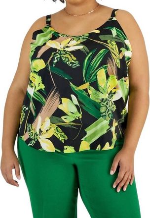 Bar III Printed Career Separate Top - Plus In Floral