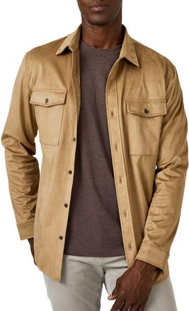7 Diamonds Country Road Faux Suede Shirt Jacket in Oat at Nordstrom, Size Xx-Large