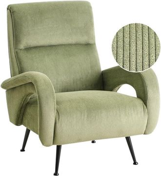 Beliani Beliani - Armchair Jumbo Cord Corduroy Upholstered Retro Style Green Svalov