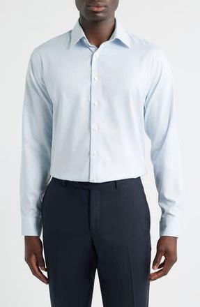Nordstrom Trim Fit Premium Non-Iron Dress Shirt in Blue Lavina Pattern at Nordstrom Rack, Size 15 - 34/35