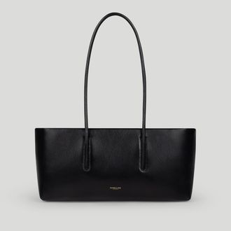 DeMellier The Stockholm Shoulder in Black Fine Grain Leather Shoulder bag