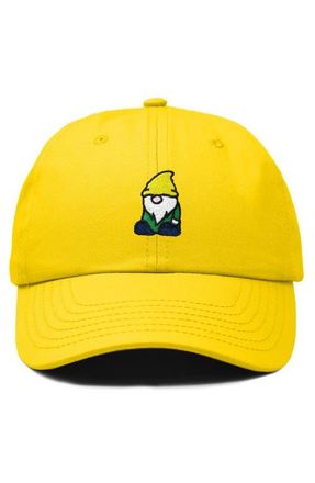 Dalix Gnome Embroidered Dad Hat in Gold at Nordstrom