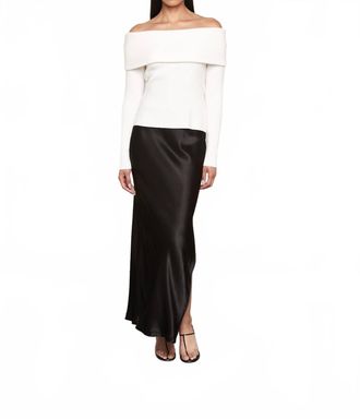 Enza Costa Cashmere Off-Shoulder Sweater In Chalk