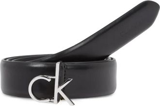 Calvin Klein logo-buckle leather belt - women - Calf Leather - 85 - Black