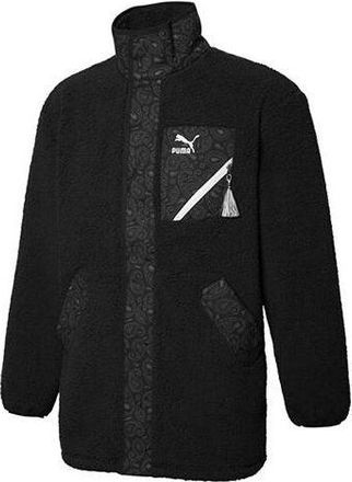 Puma Unisex Paisley Imitation Lamb Wool Stand-up Collar Jacket Black 534984-01