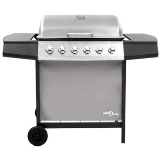 Berkfield Home Gas BBQ Grill with 6 Burners Black & Silver (FR/BE/IT/UK/NL only)