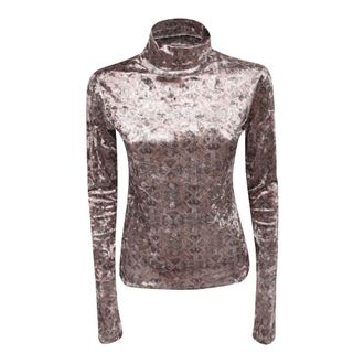 Pierre-Louis Mascia Long Sleeve Tops, female, Beige, Size: S Ranat Velvet Turtleneck