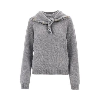 Prada Pullover in cachemire con foulard Woman 40