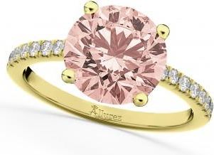 Allurez Morganite & Diamond Engagement Ring 18K Yellow Gold 1.96ct