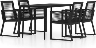 vidaXL Juego De Comedor De Jard&iacute;n 5 Piezas Negro Vidaxl