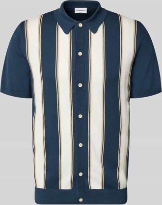 Lindbergh Lindbergh Polo-Cardigan mit 1/2-Arm in Blau, Gr&ouml;&szlig;e XXXL