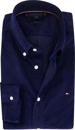 Tommy Hilfiger Heren, Overhemden, Blauw, Maat: M Corduroy