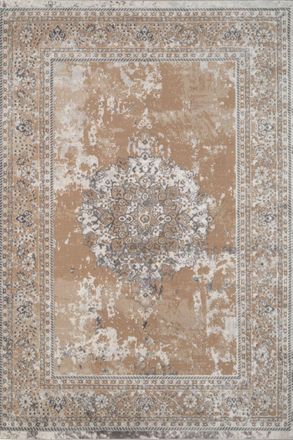 Kukoon Beige Modern Abstract Geometric & Distresssed Vintage Style Living Room Area Rugs & Runners in Taupe | Size: 190 cm x 280 cm